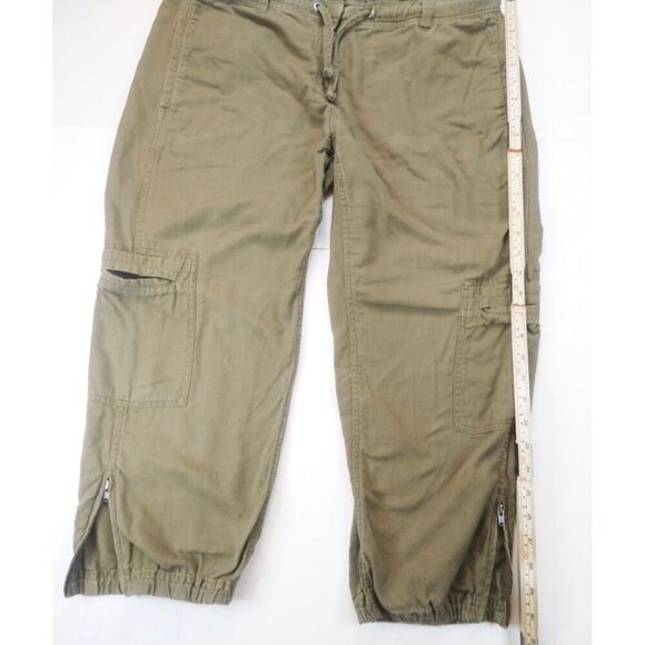 Eileen Fisher Linen Drawstring Cargo Pants S Women's Bohemian Cottagecore Tan - Picture 3 of 6